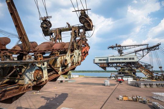 Gigantic Excavators In Disused Coal Mine Ferropolis, Germany