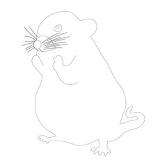 Black outline icon of standing rat on white background.
