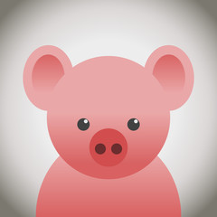 Obraz premium Pig Doodle animal face, cute animal face