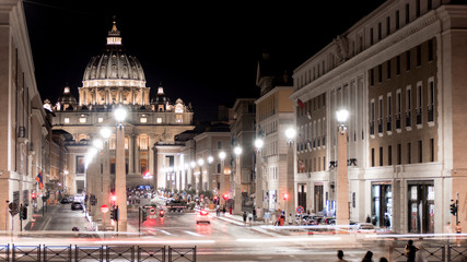 Main facade of the Basilica of San Pietro, Vatican. Rome