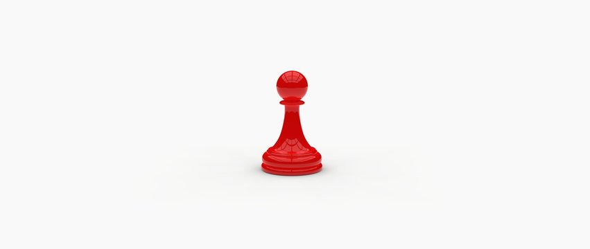 Render de piezas de juego de ajedrez en 3d. Modelo tridimensional de peones. Liderazgo y uni&oacute;n