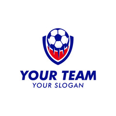 soccer ball logo team with emblem logo template