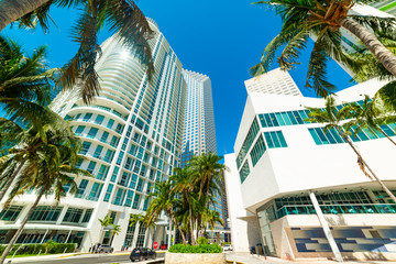 Fototapeta na wymiar Beautiful downtown Miami on a sunny day