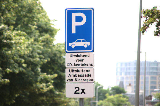 Specia l parking spaces for the embassador of Nicaragua in The Hague