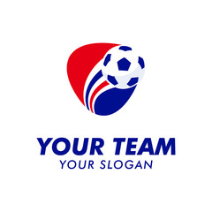 soccer ball logo team with emblem logo template