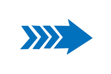 Modern hand draw right side arrow vector icon blue version,flat style isolated on white background. Arrow symbol for your web site design, logo, app, UI. Vector illustration, EPS10