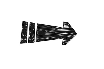 Modern right arrow hand draw icon vector 