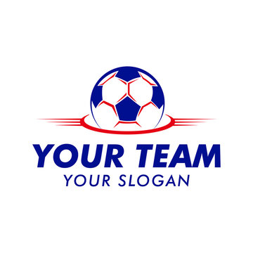 soccer ball logo team with emblem logo template