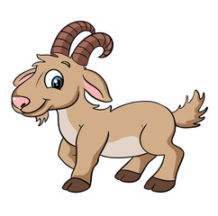 Cute cartoon goat farm animal vector illustration