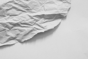 Torn crumpled paper recycled texture background, copy space.