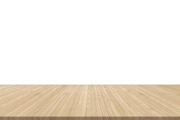 Wood floor texture in light cream beige brown color tone  isolated on white wall background