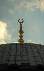 half moon on a top of a mosque