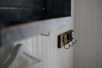 Scandinavian living style. Wooden background. 