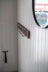 Scandinavian living style. Wooden background. 