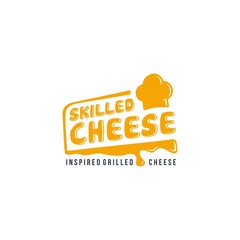 Skilled grilled cheese logo with chef hat
