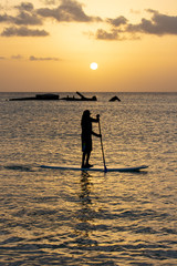 Paddle Boarding at Sunset, Carlisle Beach, Barbados