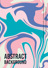 Marble pastel texture. Vector abstract background A4. Fluid art. Liquid mixed paint colors pink, blue, white. Colorful liquid. Template for poster, card, brochure, invitation, cover book catalogue
