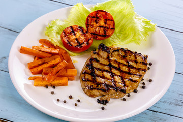 Pork steak for lunch