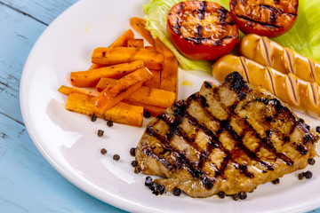 Pork steak for lunch