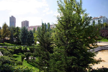 Fototapeta na wymiar Dikmen valley's beautiful parks in Turkey's capital Ankara. Images from Dikmen valley.