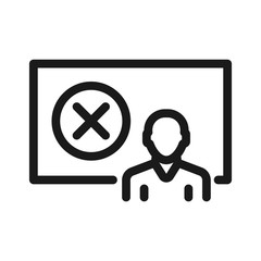 monitor disable - minimal line web icon. simple vector illustration. concept for infographic, website or app.