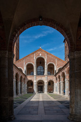 Fototapeta na wymiar Basilica of Saint Ambrose in Milan, Italy