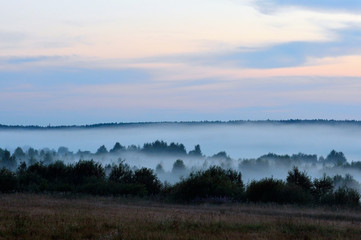 misty morning on the lake