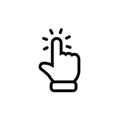 Hand clicking vector icon. Finger pointer.
