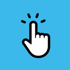 Obraz premium Ręcznie, klikając ikonę wektora. Wskaźnik palcem.