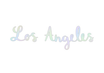 Los Angeles hand lettering with pastel colors