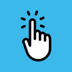 Obraz premium Hand clicking vector icon. Finger pointer.