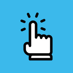 Hand clicking vector icon. Finger pointer.