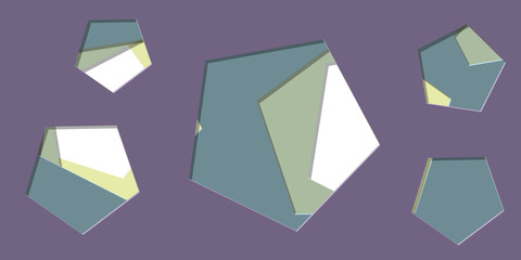 Abstract Generative Art color distributed polygone holes background illustration