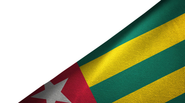 Togo flag right side with blank copy space
