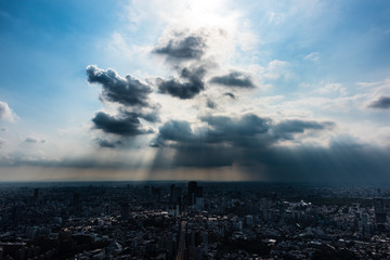 Fototapeta na wymiar 神秘的な東京の空　Mystical Tokyo Sky