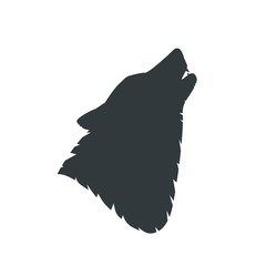 Forest wolf silhouette