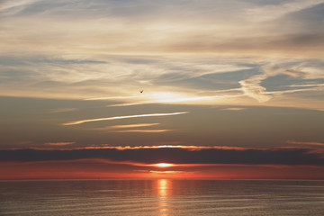 epic golden sunset over the Baltic sea