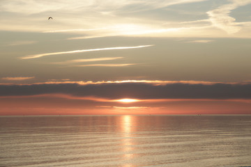 epic golden sunset over the Baltic sea