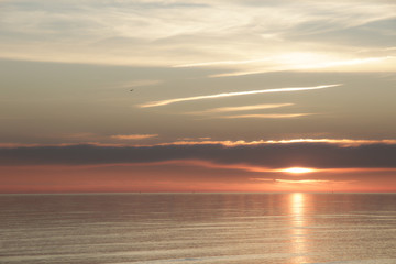 Fototapeta na wymiar epic golden sunset over the Baltic sea
