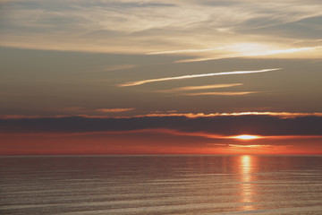 epic golden sunset over the Baltic sea