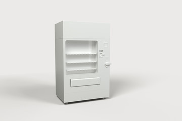 The white model of vending machine with white background, 3d rendering. - obrazy, fototapety, plakaty