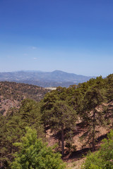 The high plateau of the Troodos mountains in Cyprus. Mountain Cyprus