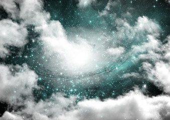 galaxy in a free space. 3D rendering