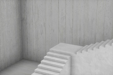 Fototapeta na wymiar The stairway in the daylight with white background, 3d rendering.