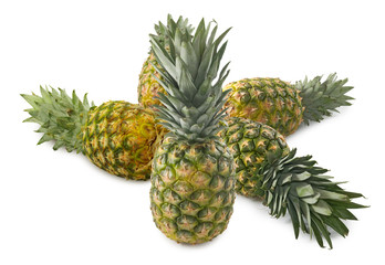Fototapeta premium close-up image of pineapples on a white background