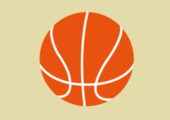 Orange basketball ball vector illustration, basketball icon