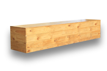wooden box isolated on white