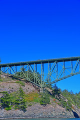 Fototapeta na wymiar The Deception Pass bridge to Whidbey Island, Washington