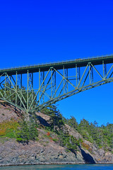 Fototapeta na wymiar The Deception Pass bridge to Whidbey Island, Washington