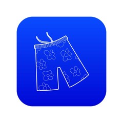 Shorts for swimming icon blue vector isolated on white background